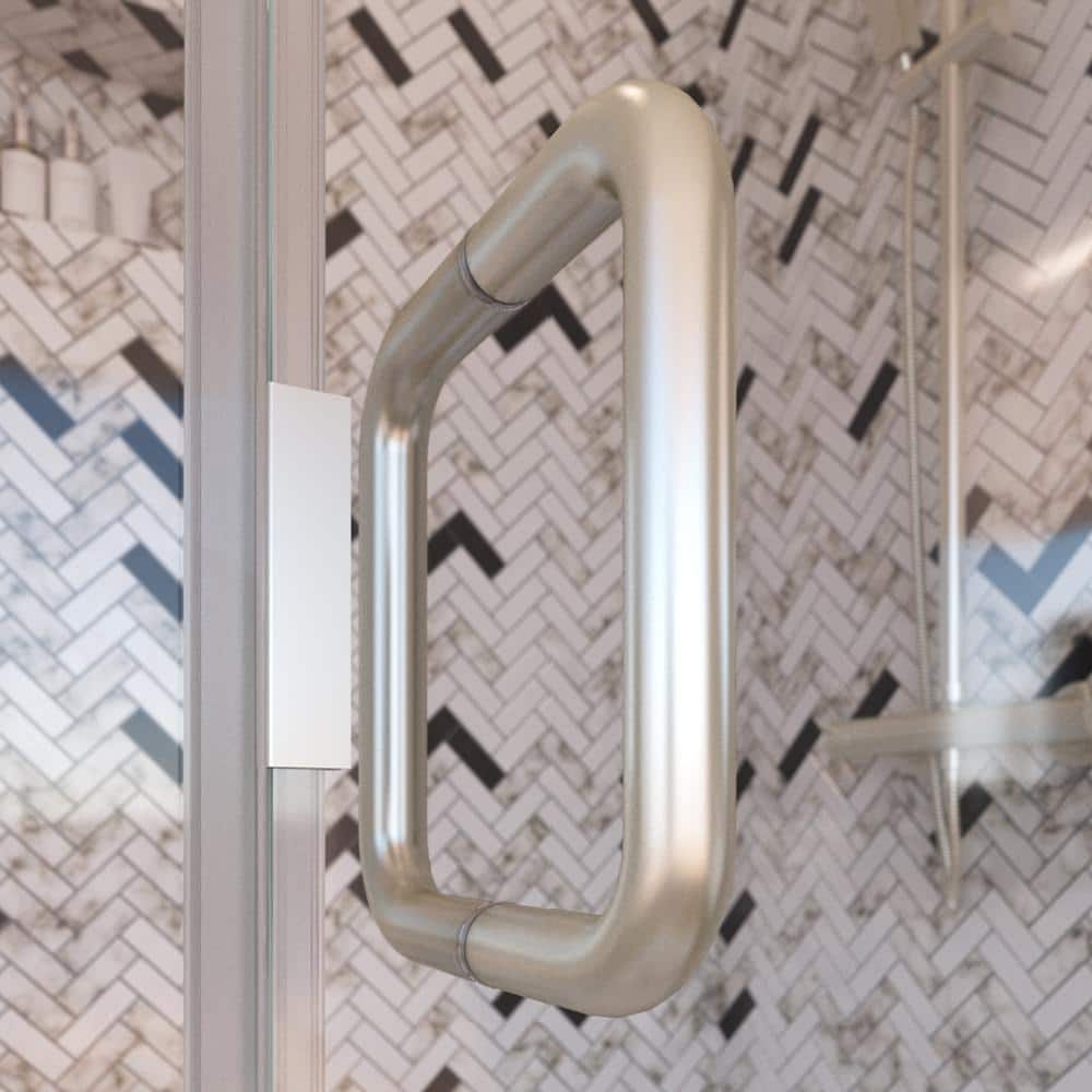 Distinctive Elite 46" Brushed Nickel Semi-Frameless Hinged Shower Door