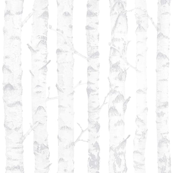 Chesapeake Grey Birdie Birch Matte Non-Pasted Wallpaper Sample