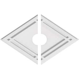 20 in. x 13.37 in. x 1 in. Diamond Architectural Grade PVC Contemporary Ceiling Medallion (2-Piece)