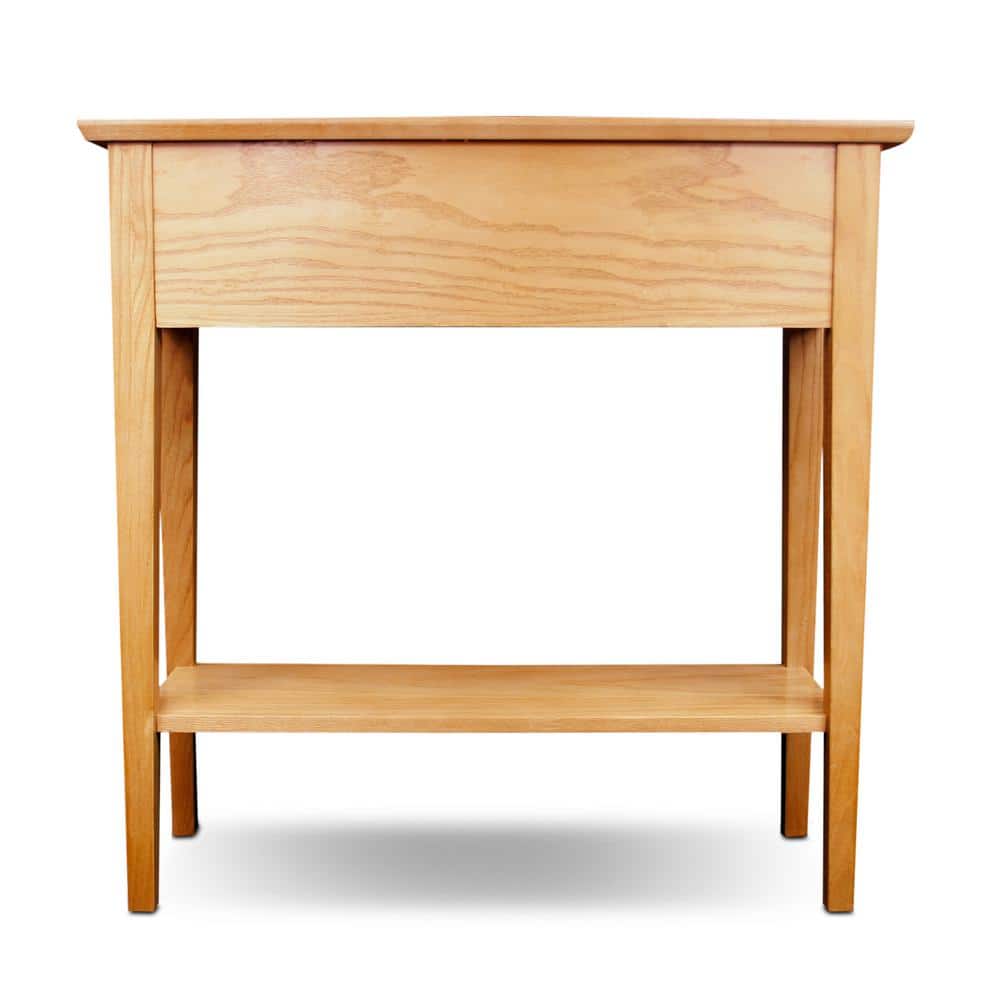 Beige Ash Wood Rectangular Console Table with Storage