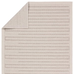 Vibe Theorem Taupe/Cream 2 ft. x 3 ft. Striped Polypropylene Indoor/Outdoor Area Rug