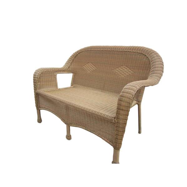 Unbranded Honey Wicker Outdoor Loveseat