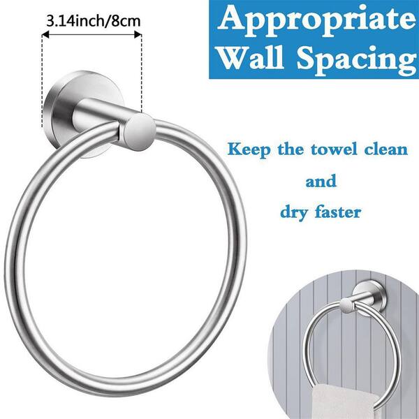 Towel Ring Brushed Gold, Bath Hand Towel Ring Thicken Space