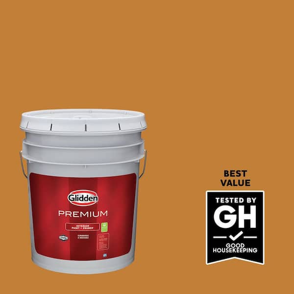 Glidden Premium 5 gal. PPG1202-7 Ginger Beer Flat Interior Latex Paint