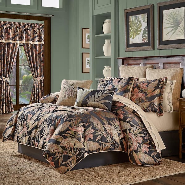QUEEN STREET NEW YORK Martina Black King 4Pc. Comforter Set