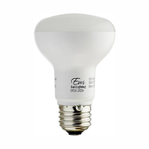 Euri Lighting 50W Equivalent Warm White (2700K) R20 Dimmable MCOB LED Flood Light Bulb