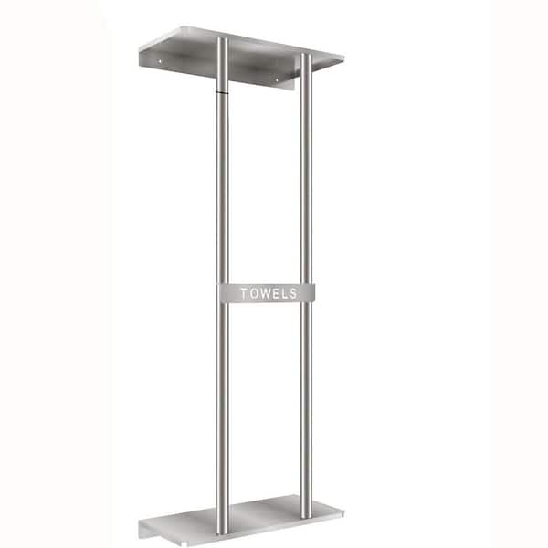 30 in. Single Bathroom Towel Rack for Rolled Towels Wall Mounted with Metal Shelf in Brushed Nickel (1-Pack)