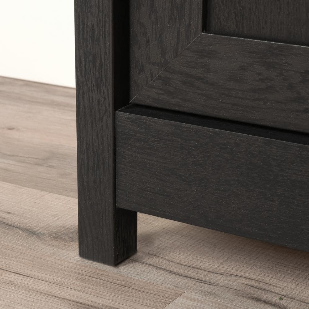 Raven Oak 5-Shelf Adjustable Library Bookcase with Doors
