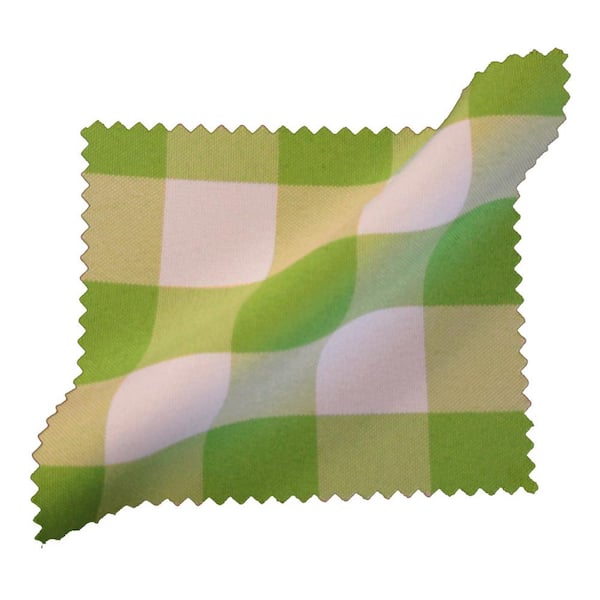 LA Linen Polyester Gingham Checkered 108 in. CH Round Tablecloth, White and Lime