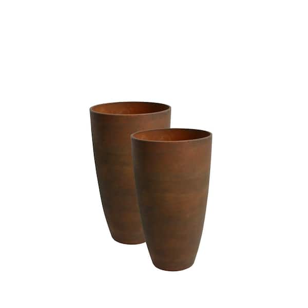 Algreen PRODUCTS Acerra 11.5 in. x 20 in. H Marble Curved Plastic Vase Planter (Set of 2)