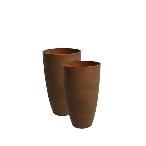 Unbranded Acerra 11.5 in. x 20 in. H Marble Curved Plastic Vase Planter (Set of 2)