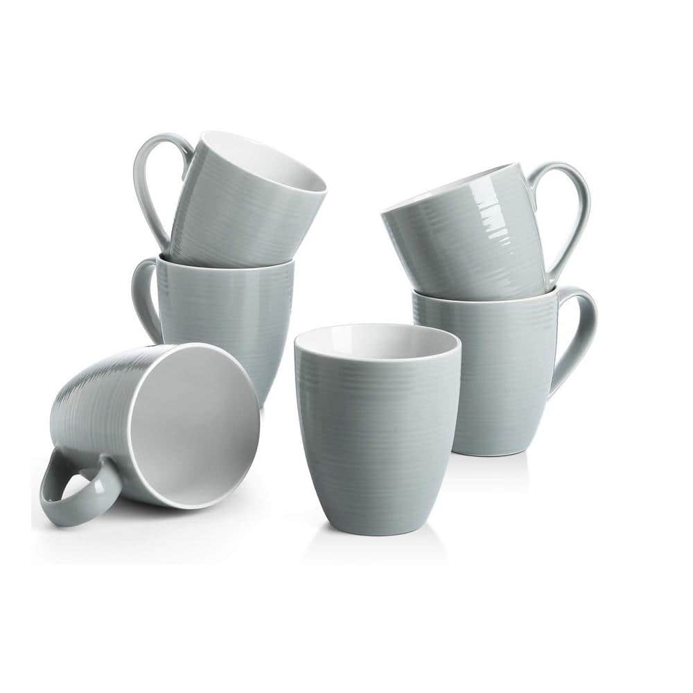 Aoibox 15 oz. Large Ceramic Coffee Mug with Cork Bottom and Spill Proof Lid, Set of 2, Matte Black, Beige