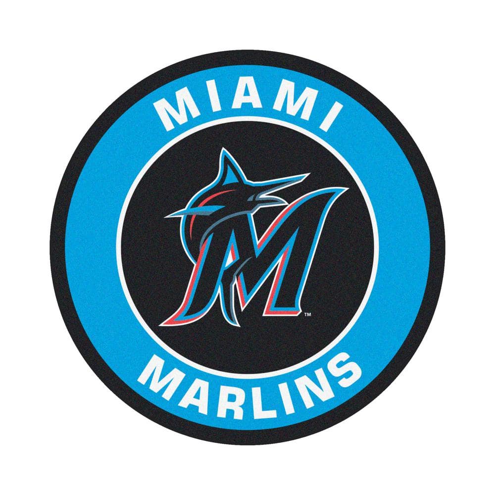 FANMATS MLB Miami Marlins Orange 2 ft. x 2 ft. Round Area Rug