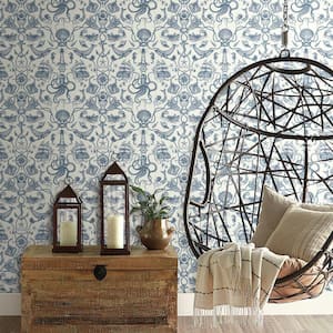 Deep Sea Toile Peel and Stick Wallpaper (Covers 28.18 sq. ft.)