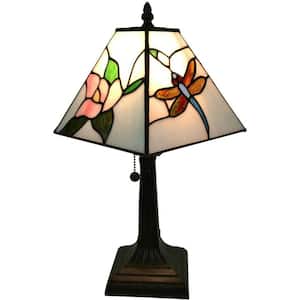 15 in. Tiffany Style Dragonfly Finish Mission Table Lamp