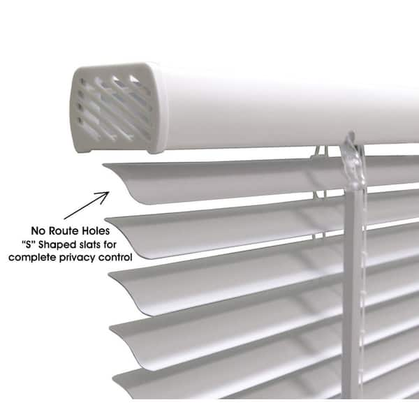 Hampton Bay White Cordless Room Darkening Vinyl Mini Blinds with 1 in.  Slats-39 in. W x 72 in. L (Actual Size 38.5 in. W x 72 in. L)  10793478353187 - The Home Depot