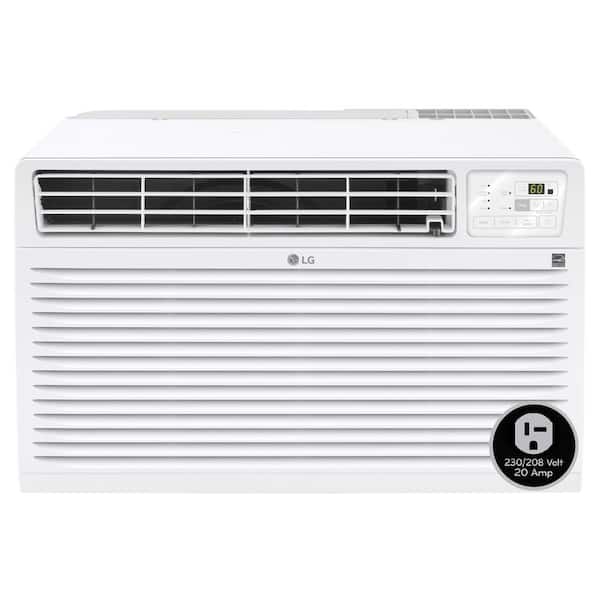 LG 11,200 BTU 230-Volt Through-the-Wall Air Conditioner Cools 540 sq. ft. with Heat and Remote in White