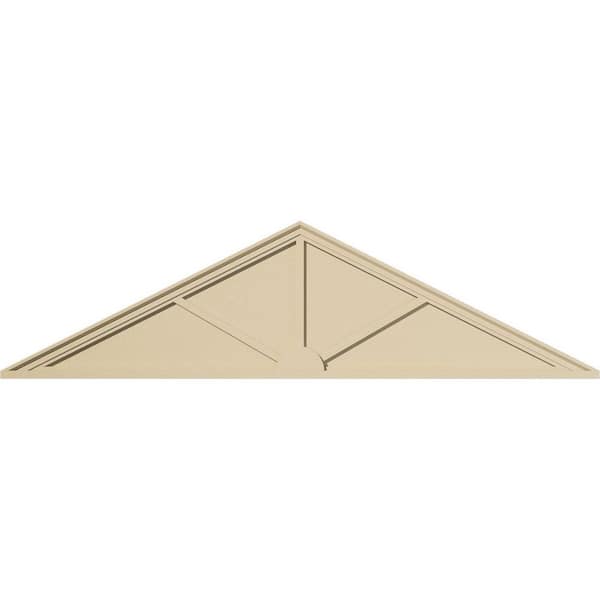 Ekena Millwork 78-in. W x 20-1/2-in. H x 2-in. P (Pitch 6/12) Peaked Cap 3 Spoke Signature Urethane Pediment, Primed Tan