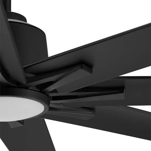 Kensgrove 72 in. LED Indoor/Outdoor Matte Black Ceiling Fan with Light and Remote Control