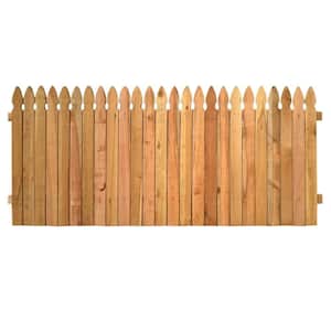3-1/2 ft. x 8 ft. Western Red Cedar Privacy French Gothic Flat Wood Fence Panel Kit