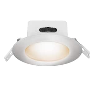 4 in. Integrated LED Selectable CCT Dimmable CEC Title 24 Integrated J-Box Canless Recessed Light White Trim, 4-Pack