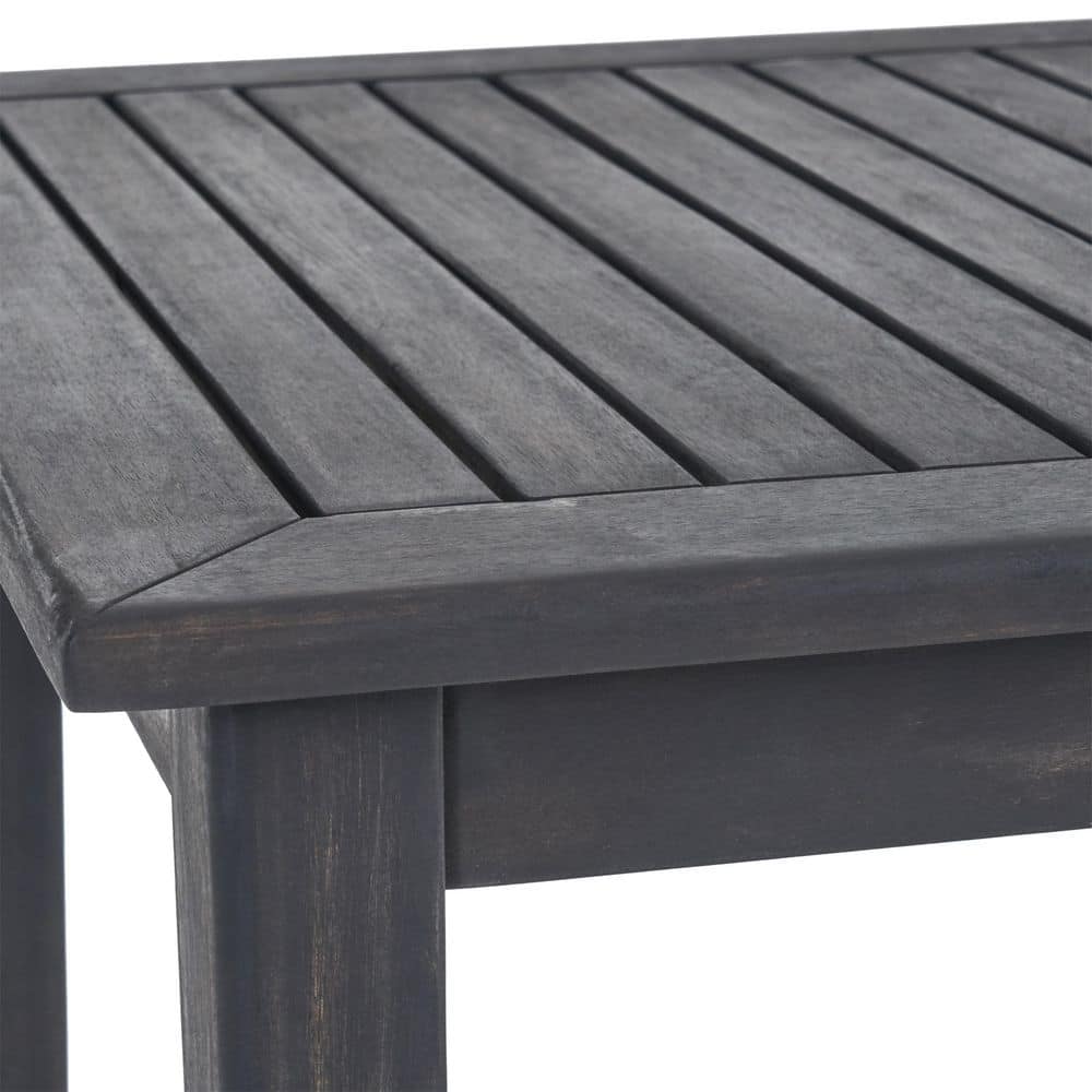 Elegant Acacia Wood Outdoor Bar Table in Dark Gray