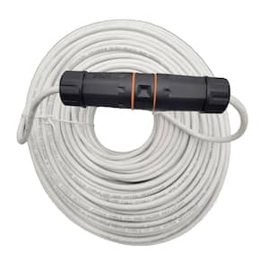 100 ft. CAT6A Industrial Outdoor-Rated Shielded Ethernet 26 AWG White-Cable Kit with Waterproof Coupler