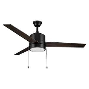 Marais 52 in. Integrated LED Indoor Black Ceiling Fan with Light Kit and Pull Chain