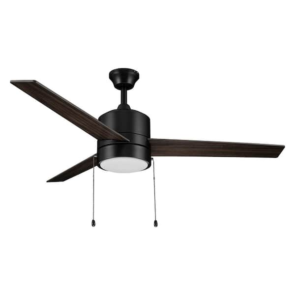 CARRO Marais 52 in. Integrated LED Indoor Black Ceiling Fan with Light Kit and Pull Chain