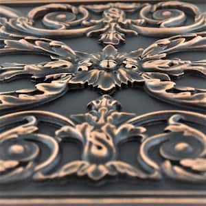 Viola Oil Rubbed Bronze Matte Finish 12i n. x 18 in. Hand Made Metal Backsplash Decorative Mural Plaque Tile (1Pcs/Case)