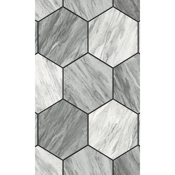 Walls Republic Steel Harbor Geometric Hexagon Printed Non-Woven Paper Non-Pasted Textured Wallpaper 60.75 sq. ft.