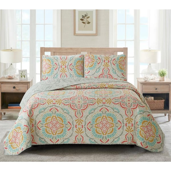 Harper Lane Regina 2-Piece Multi Microfiber Twin Quilt Set