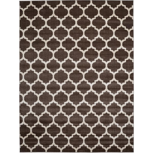 Unique Loom Trellis Philadelphia Dark Brown/Beige 9' 0 x 12' 0 Area Rug