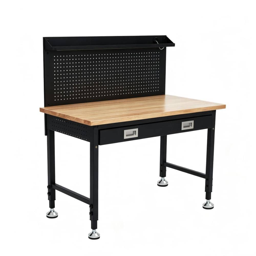"Heavy Duty Adjustable Workbench 48"" with Drawer Storage, Pegboard, Backplate, Power Outlets, Rolling Table" price history on PriceWatchPro