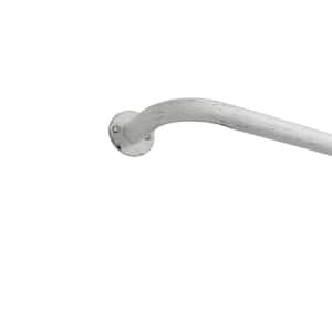 Holden 82.5 in. - 120 in. Adjustable Length Wrap Around Single Curtain Rod Kit in Distressed White