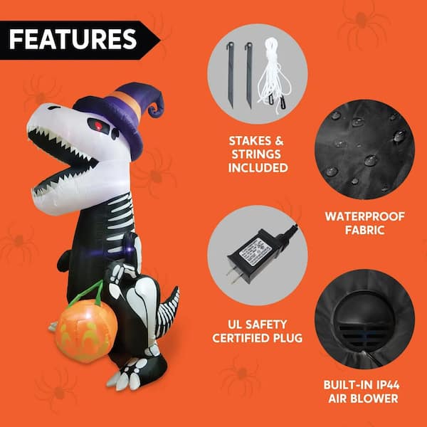 8 Ft. Halloween Skeleton Dinosaur Inflatable