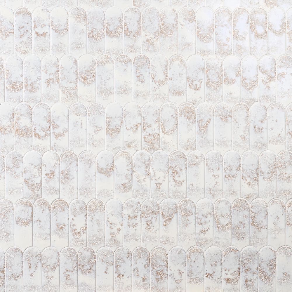 Reef White Glossy Ceramic Wall Tile 2.83 x 7.68 inches