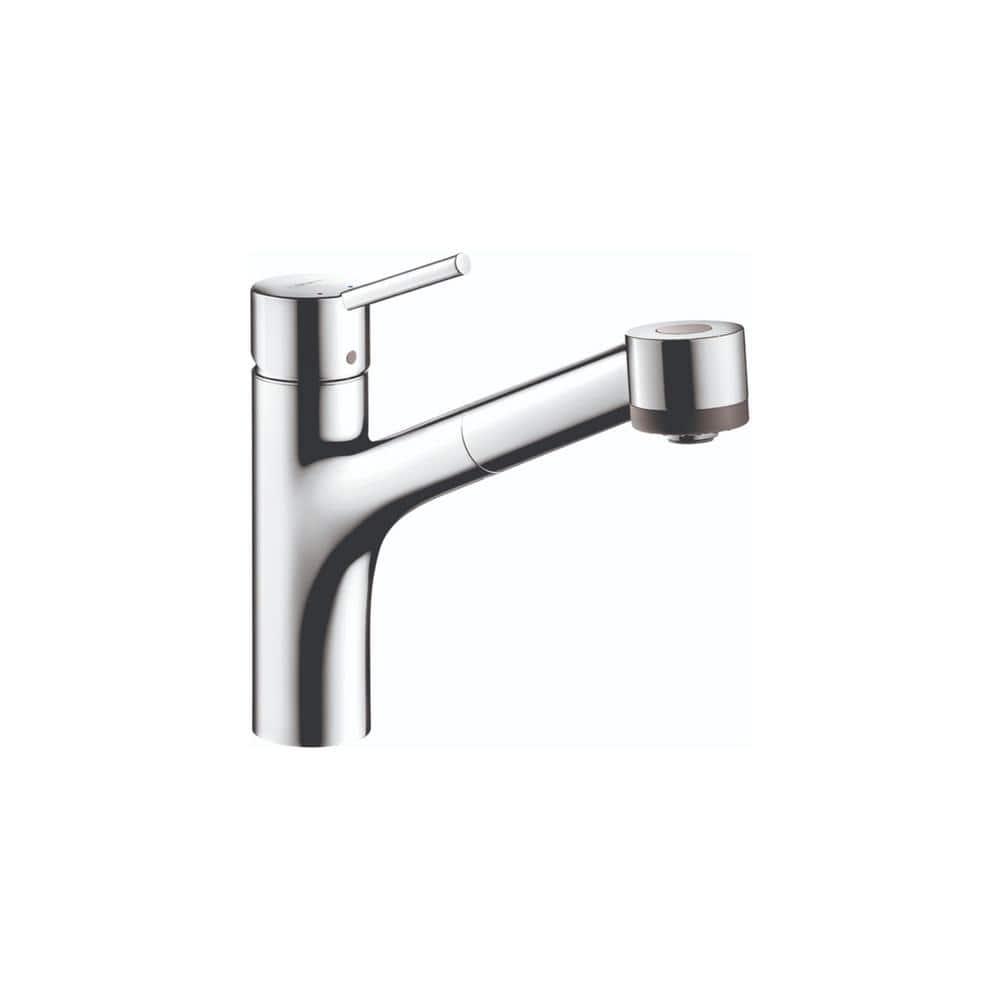 Hansgrohe HG Kitchen Steel Optik 1-Handle Deck-Mount Pull-Out Handle Kitchen Faucet
