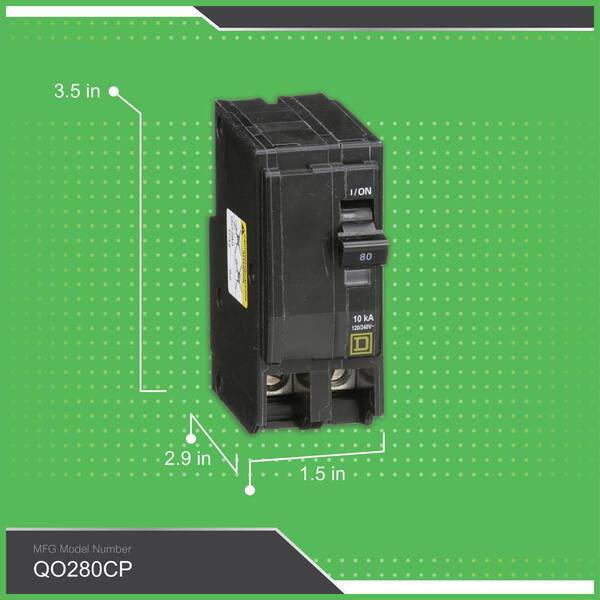 Square D QO 80 Amp 2-Pole Circuit Breaker