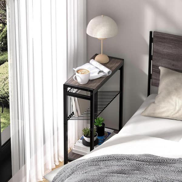 Brown 17 in. x 22.2 in. Wood Freestanding Magazine Rack, (Set of 2