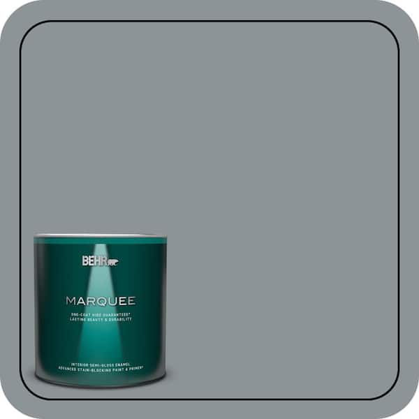 BEHR MARQUEE 1 qt. Home Decorators Collection #HDC-NT-27 Millennium Silver One-Coat Hide Semi-Gloss Enamel Interior Paint & Primer