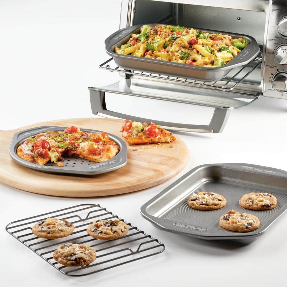 Circulon Total Gray Nonstick Toaster Oven and Pizza Pan Set, 4 Piece