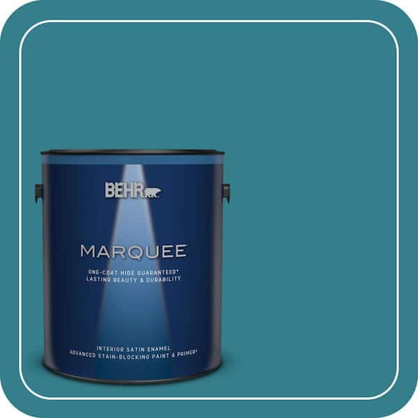 BEHR MARQUEE 1 gal. Home Decorators Collection #HDC-CL-27 Calypso Blue Satin Enamel Interior Paint & Primer