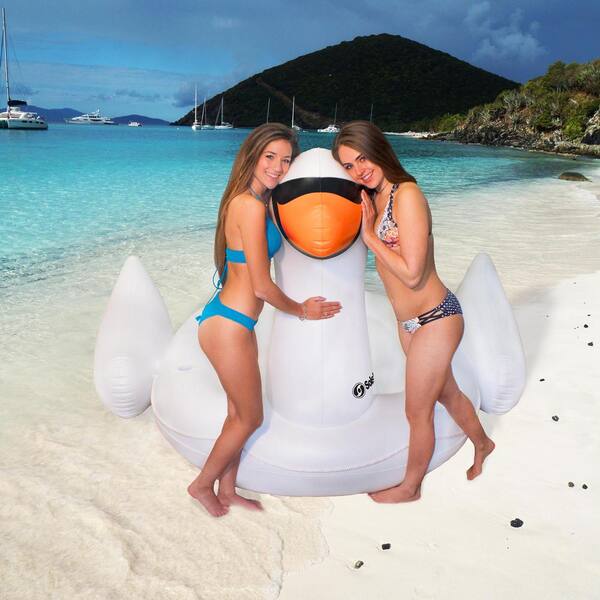 2 Pack Swimline Giant 105" Inflatable Mega Swan Ride-On Swimming Pool Float 