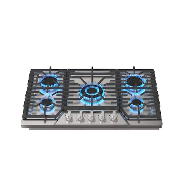CASAINC 30 in. Recessed Gas Cooktop in Stainless Steel with 5 Burners, including Power Burners and LP Kit, CSA Certified