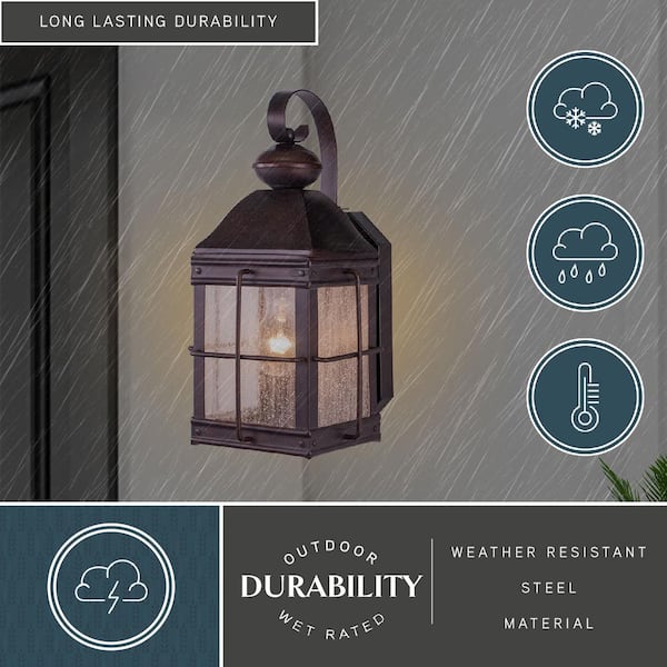 Revere 1 Light Bronze Rectangle Outdoor Wall Lantern Clear Glass