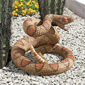 9.5 in. H Western Diamond Back Rattlesnake Statue