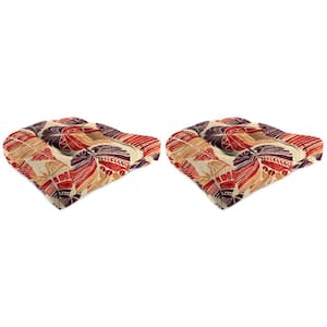 19 in. L x 19 in. W x 4 in. T Outdoor Square Wicker Seat Cushion in Hixon Sunset (2-Pack)