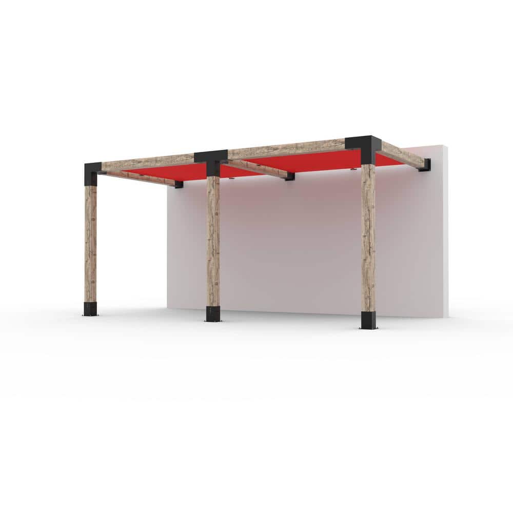 TOJA GRID 8 ft. L x 16 ft. W Double Wall Mount Pergola Kit with 2