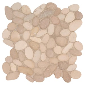 Sliced Pebble Earth 11.81 in. x 11.81 in. Textured Marble Floor and Wall Tile (9.7 sq. ft./Case)